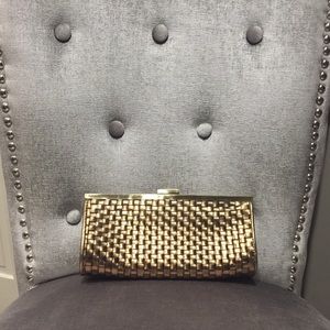Bronze gold clutch bag